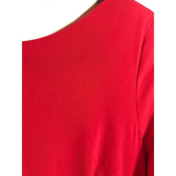 New Escada Sport 38 Cardinal Red Dress Stretch Wool Designer Cocktail Party - Picture 2 of 12